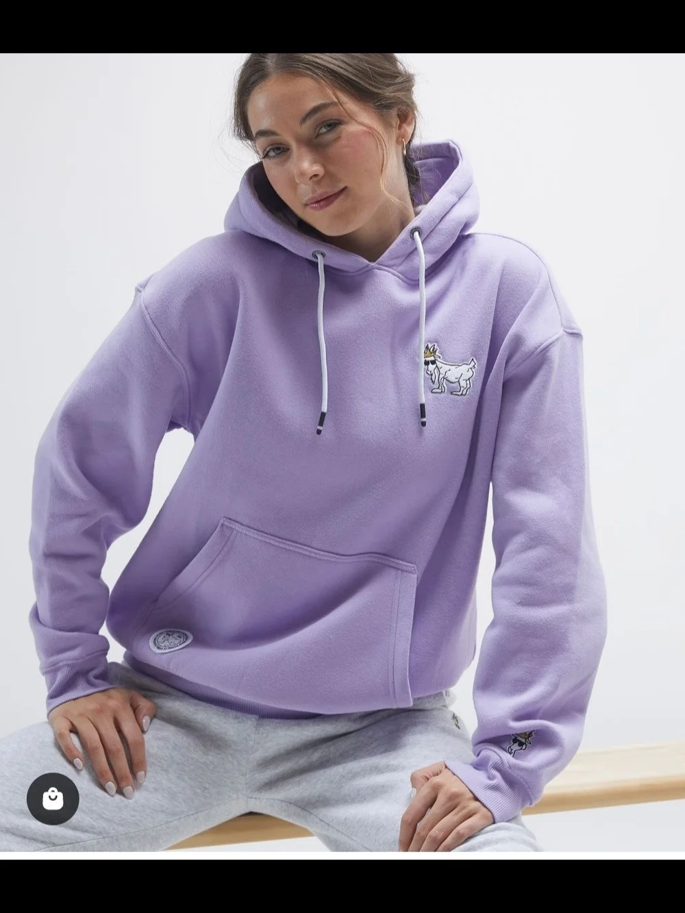 Goat Usa Lavender Pullover Hoodie with Embroidered Goat